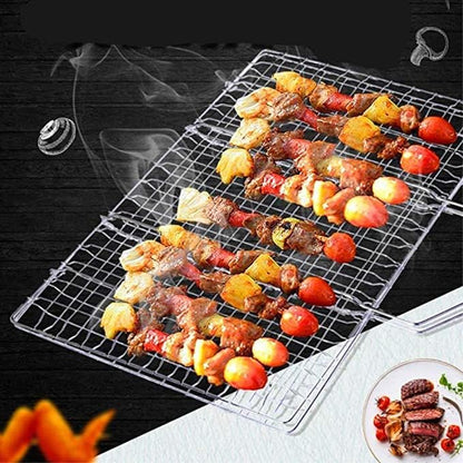 Foldable Grill Basket,Portable Stainless Steel BBQ Barbecue Grilling Basket,With Removable Handle,For Vegetables,Steak,Fish,Shrimpand Whether At Home or OutdoorsBBQ,It Is A Very Practical Barbecue