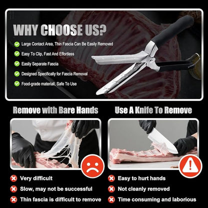 Professional Rib Prep Tool – 132g Thick 304 Stainless Steel Rib Membrane Removal Tool, BBQ Rib Skinner, Ergonomic Design, Easy to Clean, Durable,Spare Ribs