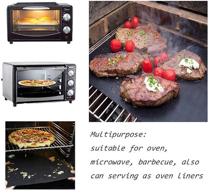 BBQ Grill Mat, Non-Stick Grill Cooking Mat Teflon Reusable Barbecue Baking Mats, Heavy Duty,Easy to Clean - Works on Electric Grill Gas Charcoal BBQ (6X(33X40) cm)