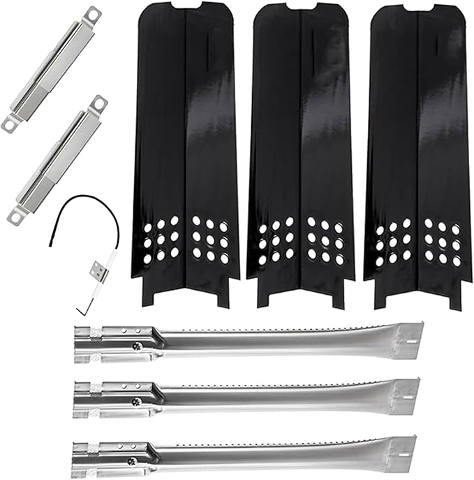 BQMAX Replacement Parts for Charbroil Classic 360 3-Burner 463672717, 463672817, 463773717, G320-0200-W1A, G215-0203-W1, Burner and Heat Plates Shield Tent Kit for Charbroil Accessories