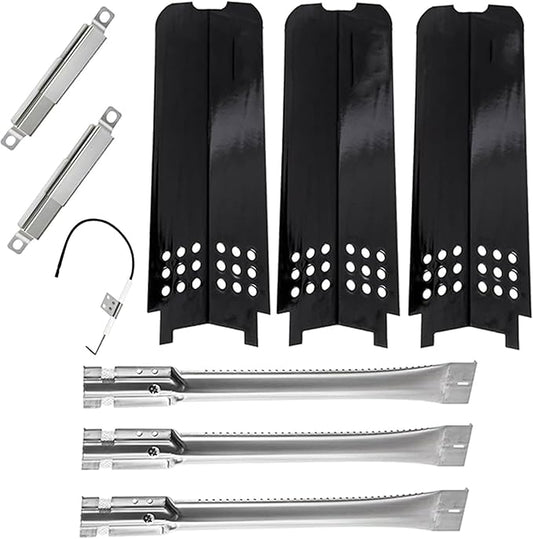 BQMAX Replacement Parts for Charbroil Classic 360 3-Burner 463672717, 463672817, 463773717, G320-0200-W1A, G215-0203-W1, Burner and Heat Plates Shield Tent Kit for Charbroil Accessories