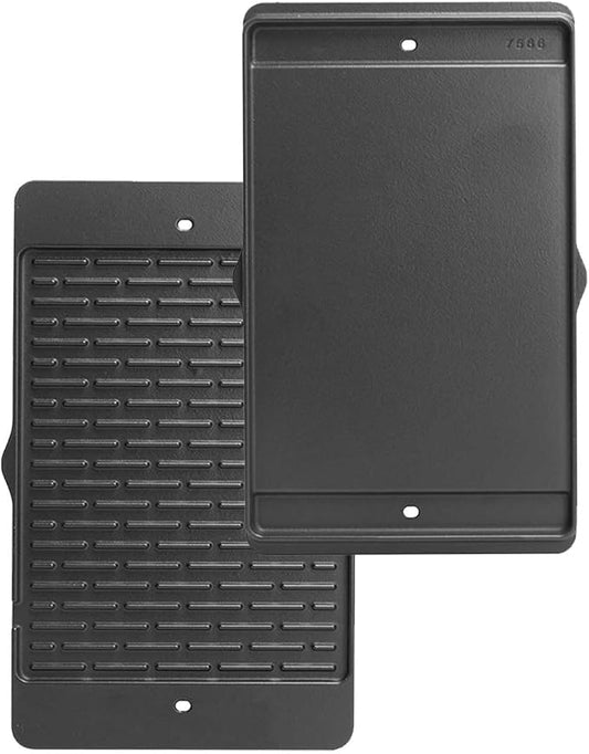 7566 Grill Griddle for Weber Genesis 300 Series E-310 S-310 E-320 S-320 E-330 S-330 EP-310 CEP-310 EP-320 CEP-320 EP-330 CEP-330,Cast Iron Grill Accessories Griddle for Weber, Double Sided