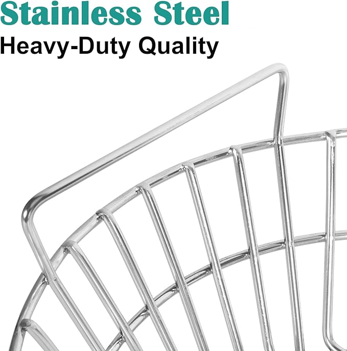 Charcoal Ash Basket for Large Big Green Egg, Kamado Classic, Pit Boss, Louisiana Grills, Primo Kamado and Large Grill Dome - Heavy Duty Stainless Steel