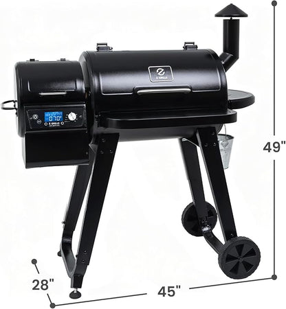 Z GRILLS 2026 Wood Pellet Grill & Smoker with PID V3.0 Controller, 459 Sq in Cook Area, Meat Probe, Foldable Shelf&Side Shelf, 8 in 1 BBQ Grill Outdoor Auto Temperature Control, Black, 450A