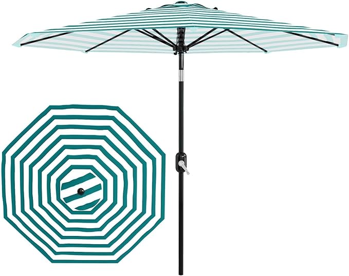 Garvee 10FT Patio Umbrella - Outdoor Table Umbrella with Smooth Crank Lift, Push Button Tilt and 8 Sturdy Ribs - Market Umbrella UV Protection Waterproof for Pool, Deck, Yard, Garden