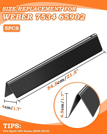 7534 Flavorizer Bars 21.5" for Weber Spirit Grill Accessories 200 Series, Spirit E200 E210 S200 S210 E220 Grill with Side Control, Spirit 500 Heat Plates Replacement for Weber Grill Part 7535