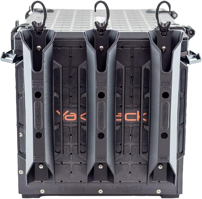 YakAttack BlackPak Pro 13" x 16" Kayak Fishing Crate with 4 Rod Holders - Black | Tackle Storage Box & Gear Organizer for Kayaks | Lightweight, Durable & Customizable Marine Accessory | Made in USA