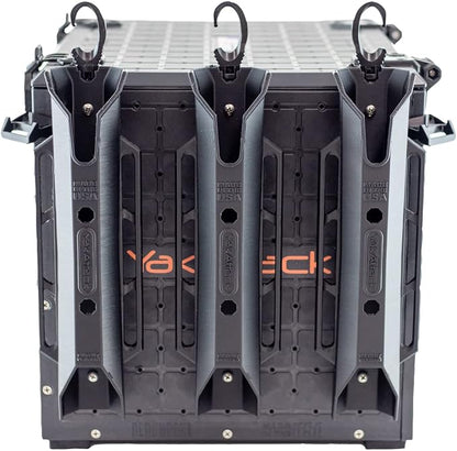 YakAttack BlackPak Pro 13" x 16" Kayak Fishing Crate with 4 Rod Holders - Black | Tackle Storage Box & Gear Organizer for Kayaks | Lightweight, Durable & Customizable Marine Accessory | Made in USA