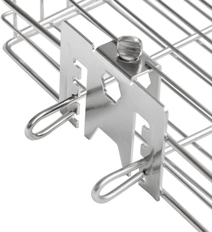 onlyfire 6042 Chrome Plated Steel Flat Rotisserie Basket for Most Grills | Fits 1/2" Hexagon, 3/8" Hexagon, 3/8" Square & 5/16" Square Spit Rods
