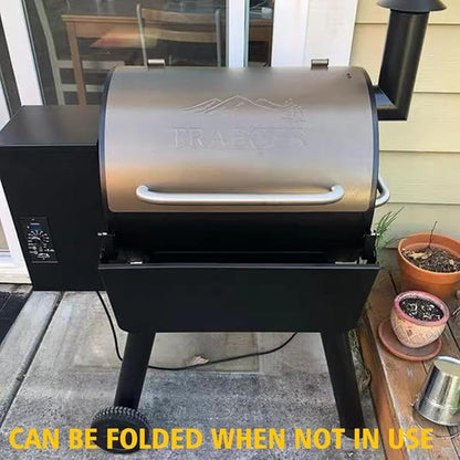 Folding Front Shelf for Traeger Pro 22 Pro 575 Traeger Century 22 and Ironwood 650 Series Grill Accessories for Traeger Pellet Grills BAC362 Folding Shelf,Black