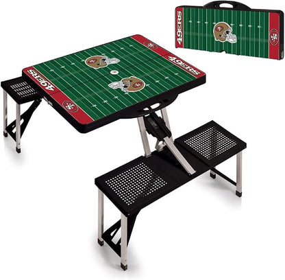 Picnic TIME NFL Football Field Folding Picnic Table, Camping Table, Outdoor Table with Umbrella Hole