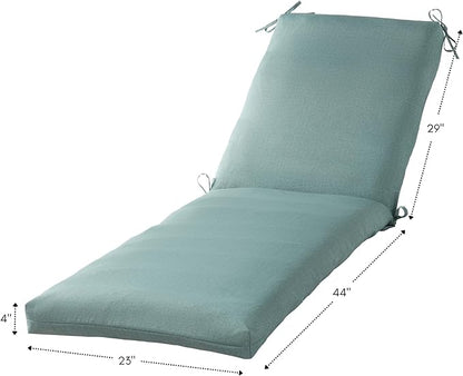 Greendale Home Fashions Outdoor Reversible Chaise Lounge Chair Cushion, Seafoam