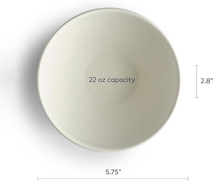Year & Day Outdoor Set of 4 Unbreakable Lightweight Small Bowls, Plant Derived, Palm Green, 5.75 inch (Pack of 2)