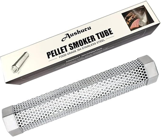 Smoker Tube 12in Pellet Smoker Tube Stainless Steel Smoke Tube for Hot or Cold Smoking 5 Hours of Billowing smoke Portable BBQ Smoking tube Generator Electric Charcoal Gas Grill Smoker