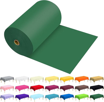 54 Inch X 600 Feet Plastic Table Cover Roll Premium Disposable Plastic Tablecloth for All Type/Shape Tables | Picnic, Party, Banquet, Birthdays, Weddings (Green, 54 Inch X 600 Feet)