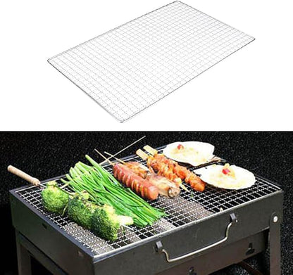 Stainless Steel Mesh BBQ Grill Grate Grid Wire Rack Cooking Replacement Net, Reusable Non-Stick BBQ Rack Cross Wire Grill Mat for Home Party Camping Barbecue Outdoor Picnic(Size:30x45cm)