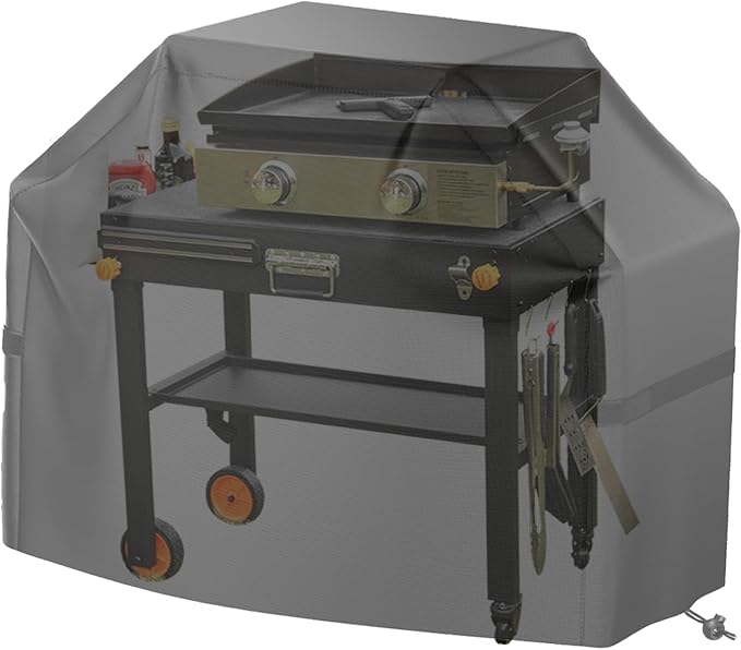 EUTRKei Grill Table Cart &Table Cover - Blackstone Griddle Table with Cart Cover, Tool Holder & Paper Towel Holder - Compatible with 17"/22" Blackstone