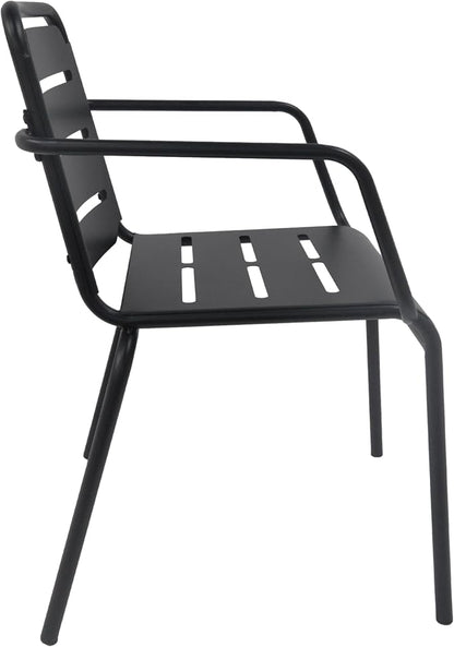 Christopher Knight Home Jodi Outdoor Bistro Set, 3-Piece Bistro Table and Chairs Set of 2, Patio Furniture Set with Iron Frame, Patio Conversation Set for Poolside/Garden Cafeteria, Matte Black