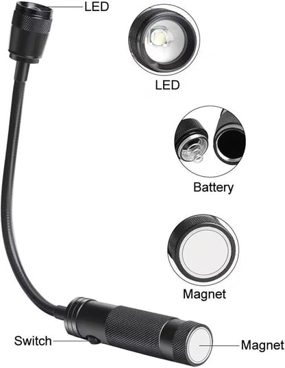 Portable Battery Power LED Work Light for Camping Hiking and Barbecue Feature Strong Base and Flexible Neck Car Light