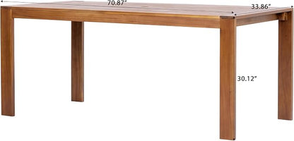 Christopher Knight Home Balew Patio Acacia Wood Dining Table, Indoor and Outdoor Dining Room Table for 6-8 Persons, Rectangular Dining Table for Backyard/Garden, Teak
