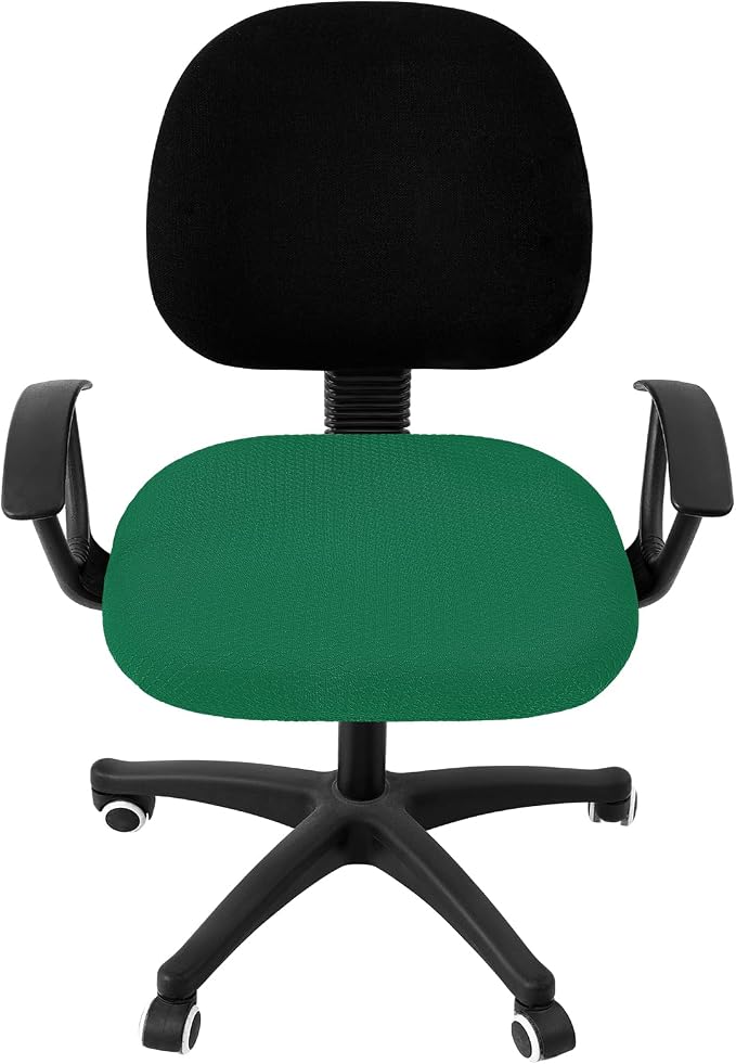 Smiry Office Computer Chair Seat Covers for Desk, Anti-dust Protector | Stretch Jacquard Removable Washable Desk Chair Seat Cushion Protectors, Chritsmas Green