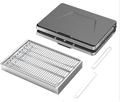 Portable Charcoal Grill Small Household BBQ Grill Outdoor Barbecue Grill Folding Camping Grill Stainless Steel Barbecue Stove for Camping BBQ, Tailgating, Park Parties,A-1