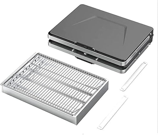Portable Charcoal Grill Small Household BBQ Grill Outdoor Barbecue Grill Folding Camping Grill Stainless Steel Barbecue Stove for Camping BBQ, Tailgating, Park Parties,A-1