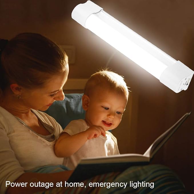 Rechargeable LED Camping Light, Portable Emergency Light with Stepless Dimming, Magnetic Base and Lanyard for Outdoor Hiking BBQ Indoor Use