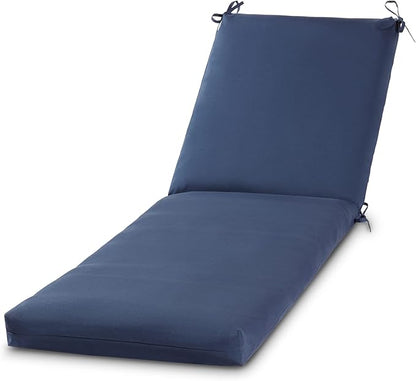 Outdoor Reversible Chaise Lounge Chair Cushion, Midnight