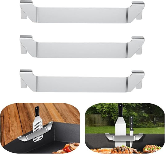 3 PCS Griddle Spatula Holder Sturdy Blackstone Spatula Holder Grill Barbecue Tool Rack Stainless Steel Barbecue Tool Rack Griddle Accessories for Outdoor Camping Picnic BBQ Essentials