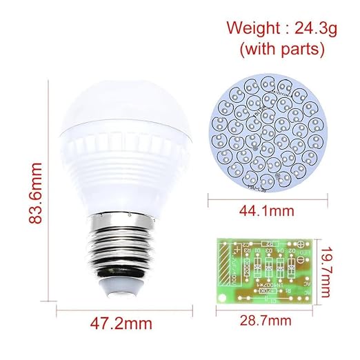 AC 85V-277V Mini Energy-Saving 2.4W 38 LED Lamps DIY Kit for Camping Out in The Wild BBQ Do not Include The led