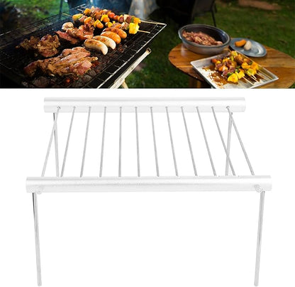 Yosoo Grill Stainless Steel Rack Portable Charcoal Folding Stand BBQ Grill Wit Grilling for Grilled Kettle Charcoal Grills