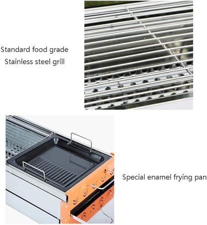 Foldable and Portable Portable Barbecue Grill Stainless Steel Charcoal Folding Tabletop Outdoor Heat Resistant