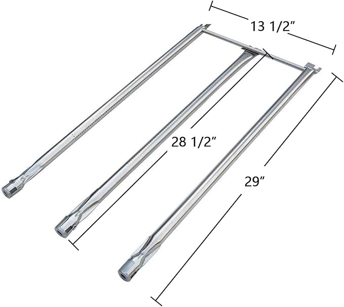 Hongso 13-Pcs Stainless Steel Flavorizer Bars and Burner Tube Kit Replacement for Weber Genesis I - IV, Genesis 1000-5000, Genesis Platinum I & II, with Side Control Panel, 5 pcs 23-3/8" 8 pcs 15-7/8"
