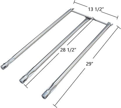 Hongso 13-Pcs Stainless Steel Flavorizer Bars and Burner Tube Kit Replacement for Weber Genesis I - IV, Genesis 1000-5000, Genesis Platinum I & II, with Side Control Panel, 5 pcs 23-3/8" 8 pcs 15-7/8"