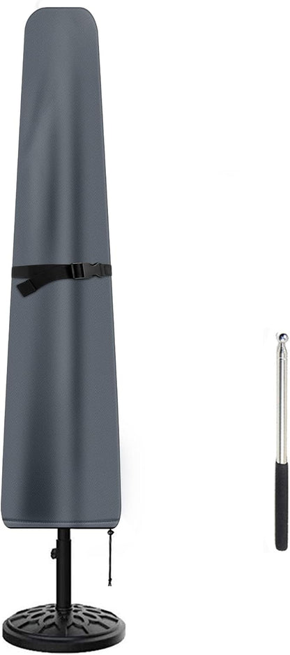 Patio Umbrella Cover, Waterproof Umbrella Covers for 7ft to 9ft Outdoor Umbrellas Market Parasol Covers with Push Rod, Gray