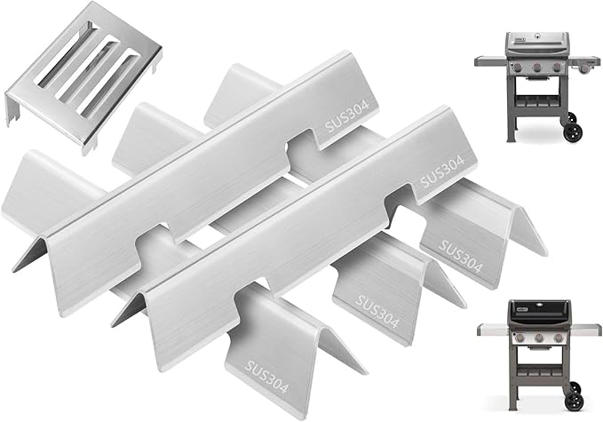 Grill Replacement Parts for Weber Spirit 2 Grill Parts GS4 Spirit II E310 E320 S310 S320 Parts for Weber GS4 Spirit 2 Flavorizer Bars 7636 67046 69797 68843 & Heat Deflector 67060 Stainless Steel