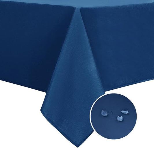 DWCN Blue Tablecloth - 54 x 54 Inch - Waterproof Stain and Wrinkle Resistant Washable Square Table Cloth, Decorative Fabric Table Cover for Kitchen Dining Room Party and Outdoor Use, Royal Blue