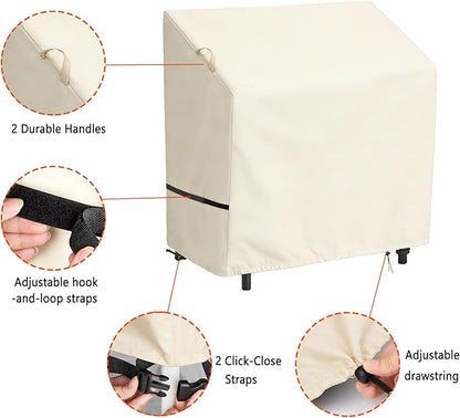 Cover for Vevor/Feasto Double Burners Propane Deep Fryer, Outdoor Waterproof Gas Deep Fryer Cover (Beige)
