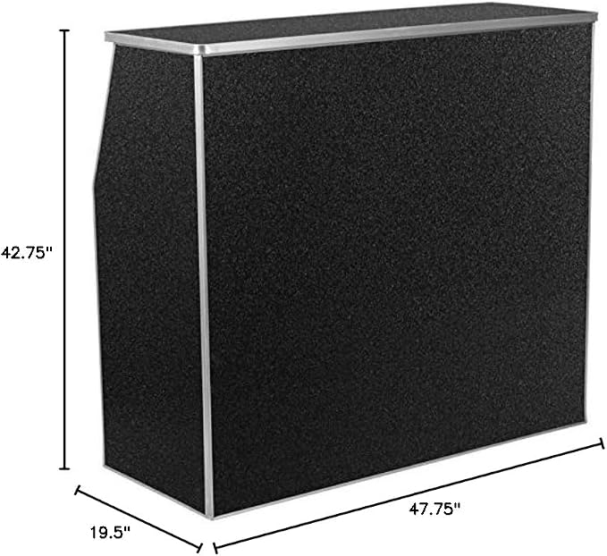 Flash Furniture Amara 4' Black Marble Laminate Foldable Bar - Portable Event Bar