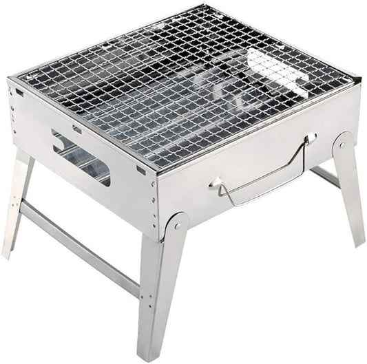 Charcoal Grill Barbecue Portable BBQ Stainless Steel Folding Camping Tabletop for Cooking Small