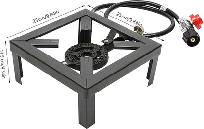 Portable Single Burner, Outdoor Gas Stove Propane Cooker with Adjustable 0-10PSI Regulator & 1.2m Long Hose, 8000W High Power for Camping, BBQ, Picnic, Home Brewing