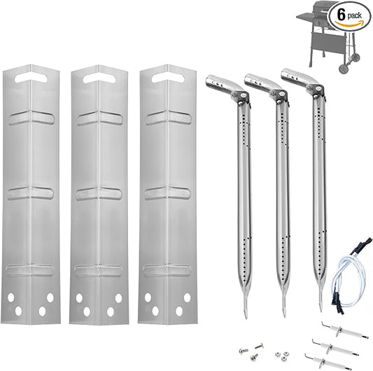 Grill Replacement Parts for Walmart Expert Grill 720-1049, Heat Plates, Burner & Grill Igniters for Expert Grill Replacement Parts