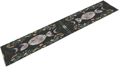 Kitchen Floral Moon Phase Table Runner - Gothic Mysterious Moonlit Farmhouse Decor - Burlap Table Runners for Decorations and Accessories - 13x36 Inch