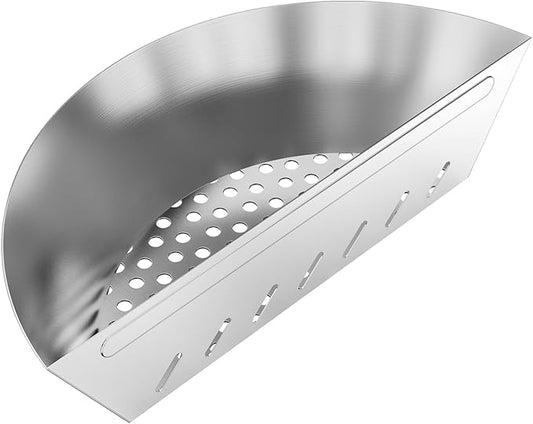 onlyfire Half-Moon Charcoal Ash Basket for Weber 22" & 26" Kettle Grills - Heavy Duty Stainless Steel Charcoal Holder for Two-Zone Cooking & Indirect Grilling