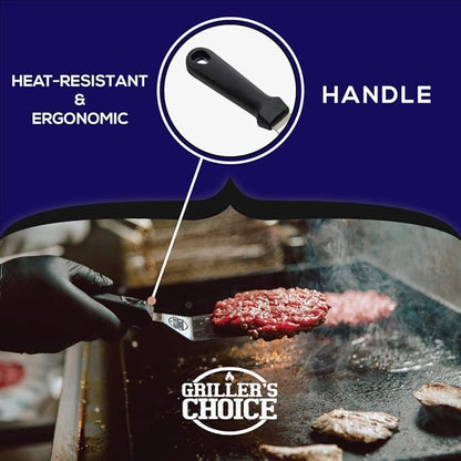 Griller's Choice Professional Stainless Steel Griddle Accessories, Flat Top Grill Accessories Kit, Machine Washable, Durable & Ergonomic Design for Chefs and Home Cooking Enthusiasts