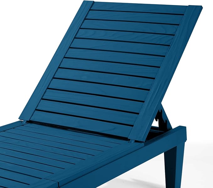 Nestl Sun Tanning Chair - Blue Chaise Lounge Chair Outdoor, Lightweight Pool Lounge Chairs Set of 4, Adjustable 5-Position Reclining Lawn Chair, Waterproof Beach Outdoor Lounge Chairs