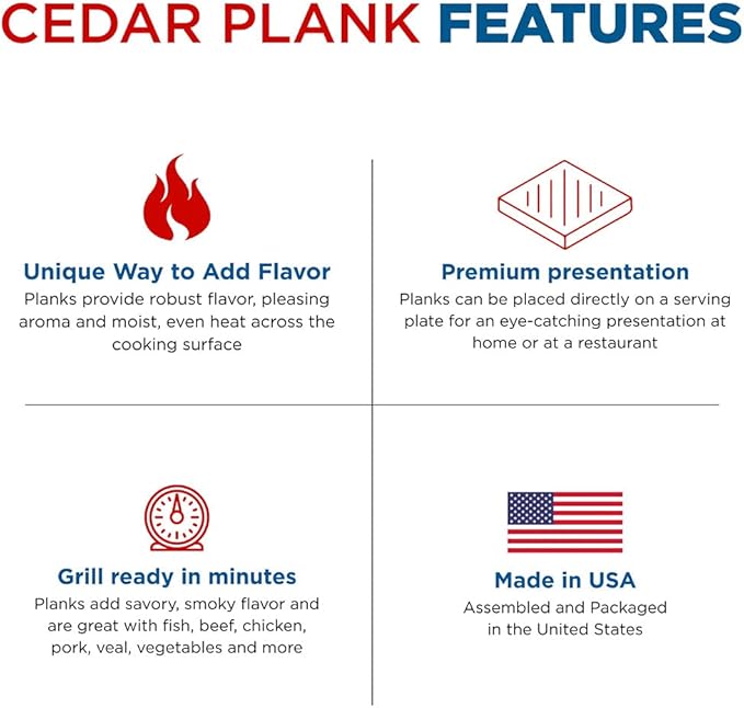 Jaccard Premium Cedar Planks, For Grilling, Fish, Meat, and Veggies, 6.5" x 3.5", 5 Small Planks for Gas, Ceramic, and Charcoal Grills