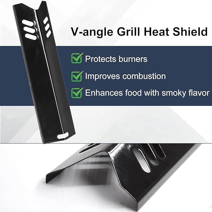 Criditpid B0212-040 Grill Heat Tent Replacement Parts for Blue Rhino 3 Burner GBC1932L GBC1793W Grill, Porcelain Steel 55-24-198 Heat Plate Shields for Revoace Grill Parts GBC1706W GBC1705WV Grill.