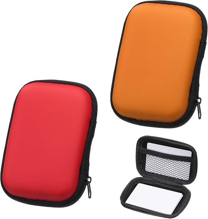 2Pcs Card Game Case, Soft Cloth Playing Waterproof Card Storage Travel Game Case Compatible for Outdoor Gaming Camping, Red, Orange